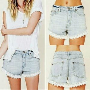 Free People | Lace Denim Cutoff Shorts